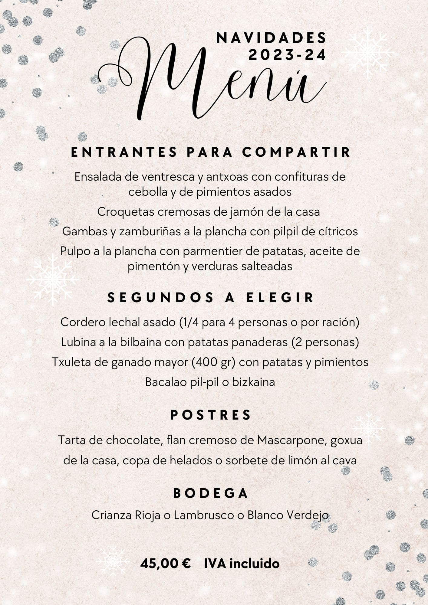 Menú Navidades 2023-24