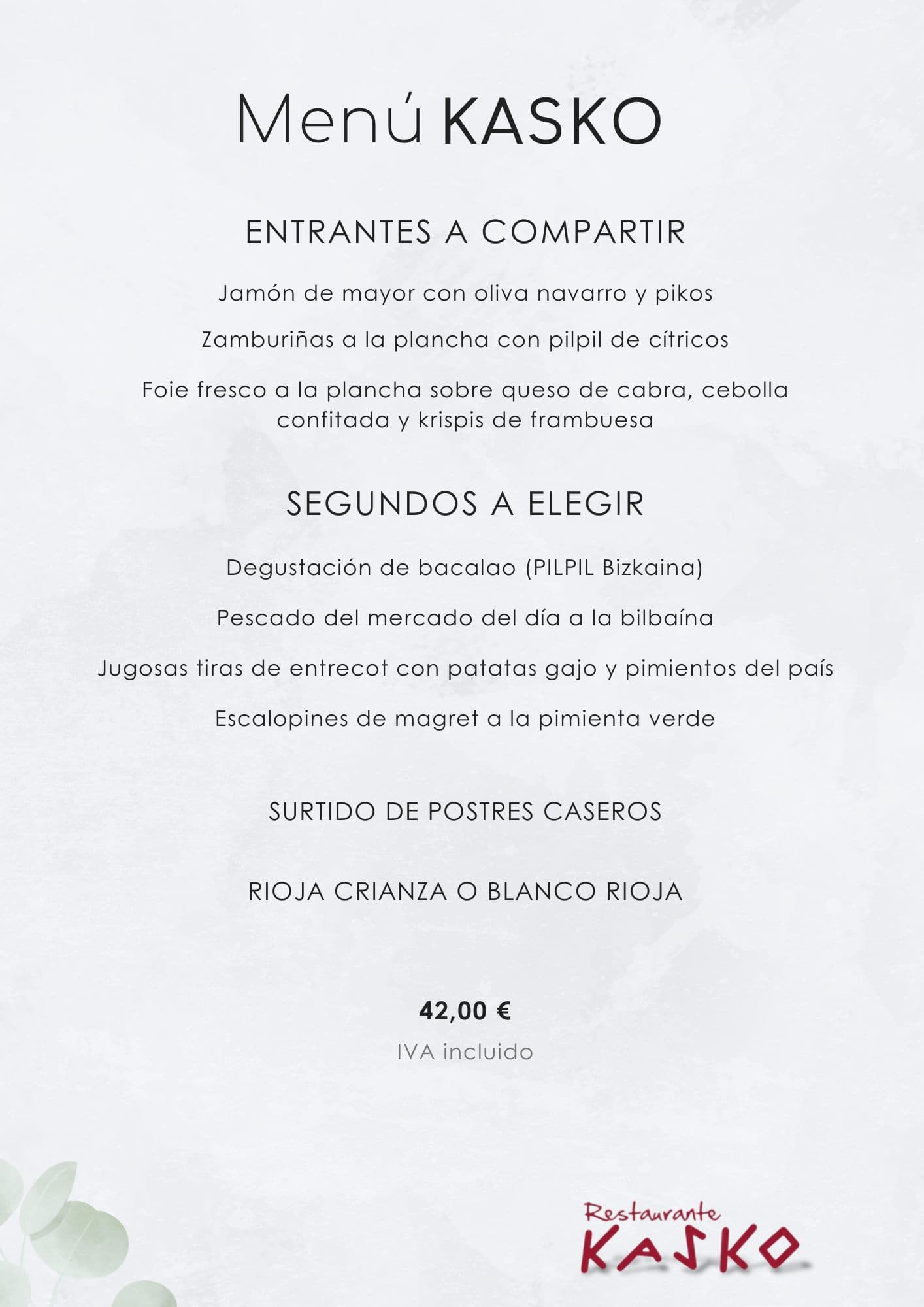 Menú KASKO