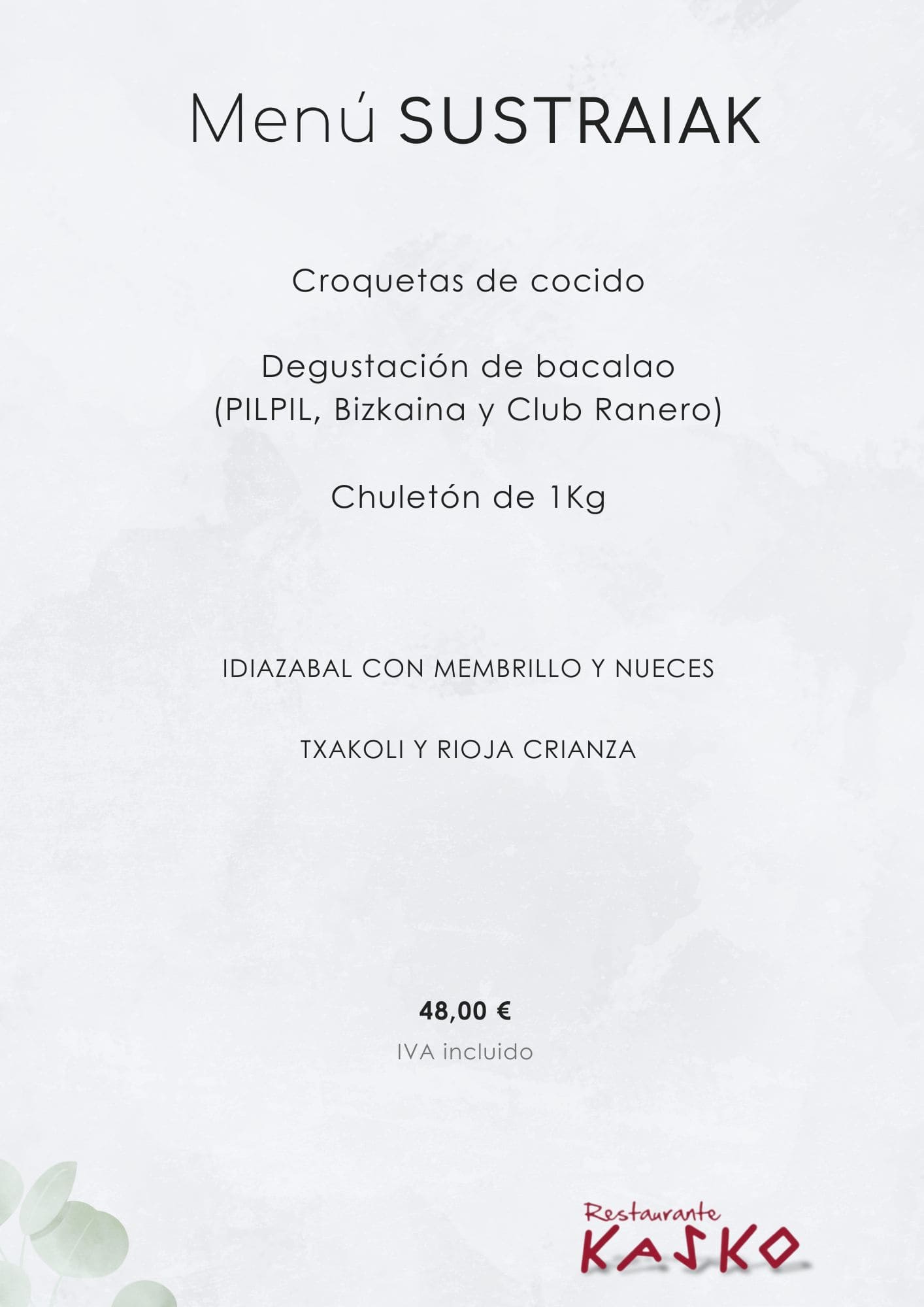 Menú SUSTRAIAK